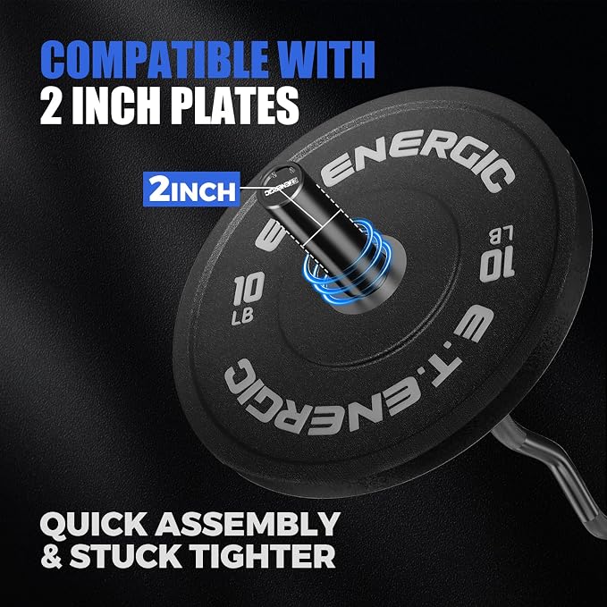 47” Solid Steel Olympic Curl Bars, 500LB | EZ and Super EZ curl bars with knurled grips, rotating sleeves, solid steel build, and 2-inch Olympic plate compatibility
