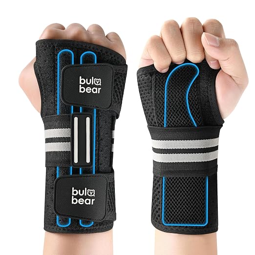 Carpal Tunnel Wrist Brace, Equipped with 3 Ergonomic Splints, Breathable Wrist Support for Men & Women, Night & Work Support, Pain Relief, Tendonitis, Sprain, Rigid Hand Brace for Arthritis (Right Hand, Black/White, Large)