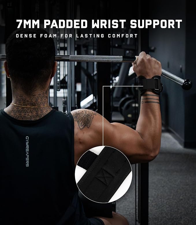 Gymreapers GripLink Lifting Straps – Heavy Duty D-Ring Weight Lifting Wrist Straps with Anti-Slip Silicone Grip Beads, Adjustable Support for Deadlifts, Powerlifting, Cable Machines & Gym Training