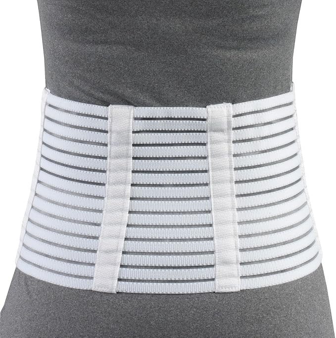 OTC Lumbosacral Support, 7-inch Lower Back, Lightweight Compression, Elastic, White, Medium