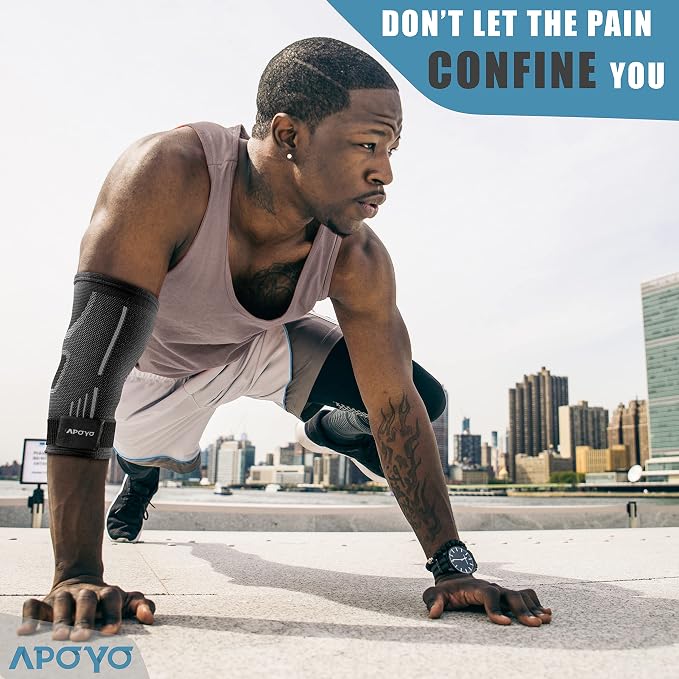 APOYO Tennis Elbow Brace for Women & Men, Workout and Everyday Use (XL) | Elbow Compression Sleeve for Arthritis, Tendonitis, Tennis Elbow & Golfers Elbow, Reduce Joint Pain During Fitness Activity