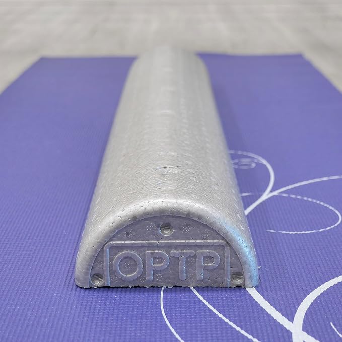 OPTP Silver AXIS Moderately Firm Foam Roller – Half-Round, Silver, 36" x 3" | Moderate density for sports medicine, physical therapy, Pilates, yoga, trigger point myofascial release, Heat-molded EPP foam