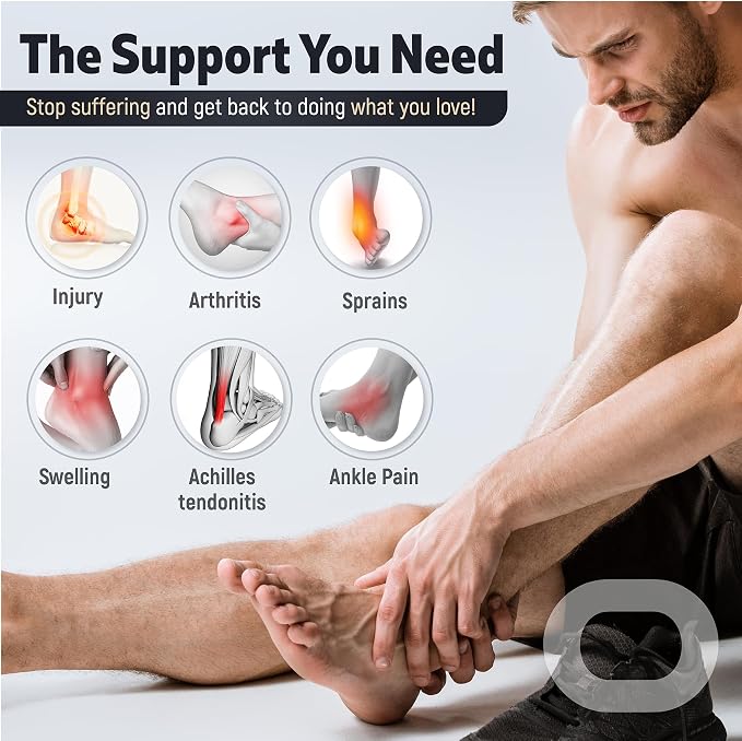 Ankle Compression Sleeve for Women & Men (Pair) – Ankle Brace for Sprain, Swelling, Achilles Tendon – Ankle Support Open Toe Plantar Fasciitis Socks for Foot Arch Support & Pain Relief