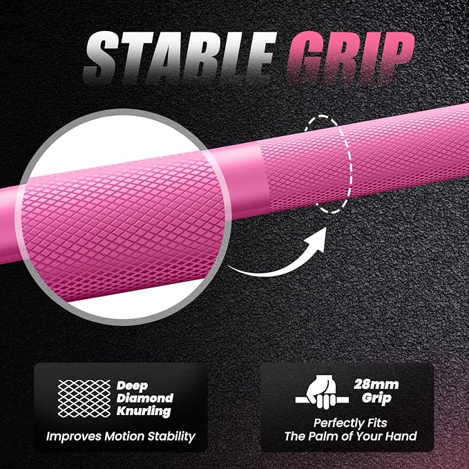 4FT Chrome Steel Olympic Barbell, 500LB | 20LB compact bar with 28mm knurled grip, bearing sleeves, 7.6-inch loadable length, and 2-inch plate fit