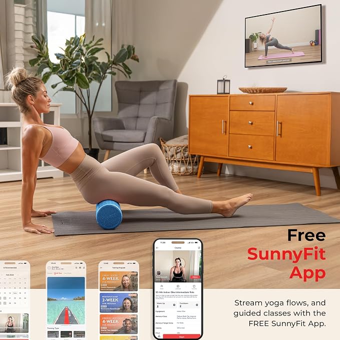Sunny Health & Fitness 36" Blue High-Density Yoga Foam Roller | Muscle Relief, Physical Therapy, Post-Workout Recovery, Improved Flexibility, Home, Gym, Rehab Use, Full-Body Use