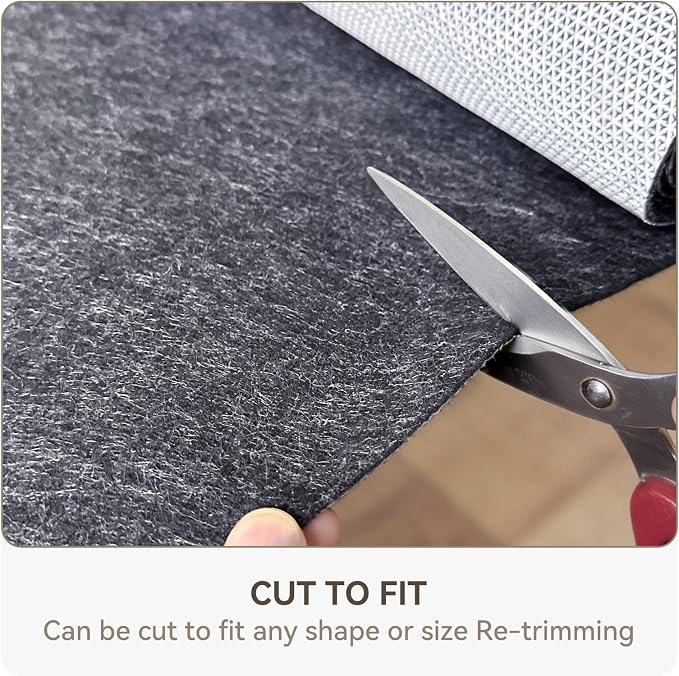 Non Slip Underlay for Interlocking Gym Mats, Prevents Foam Floor Mats from Sliding, Floor Grip Pad for Exercise Equipment Mats, Felt Anti Slip Mat with TPR Rubber Backing – 71"×94" (Fits 12 Tile)