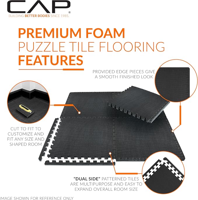 CAP Puzzle Exercise Mats | 3/4” Thick EVA Interlocking Foam Tiles for Home Gym Flooring | Multiple Options