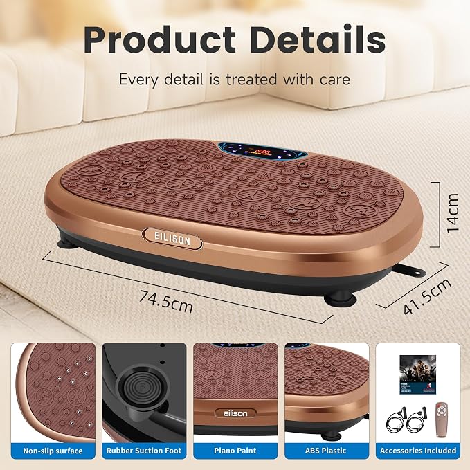 FitMaxx 3D XL Vibration Plate Exercise Machine - Whole Body Workout Vibration Platform w/Loop Bands - Lymphatic Drainage Machine for Weight Loss, Shaping, Recovery