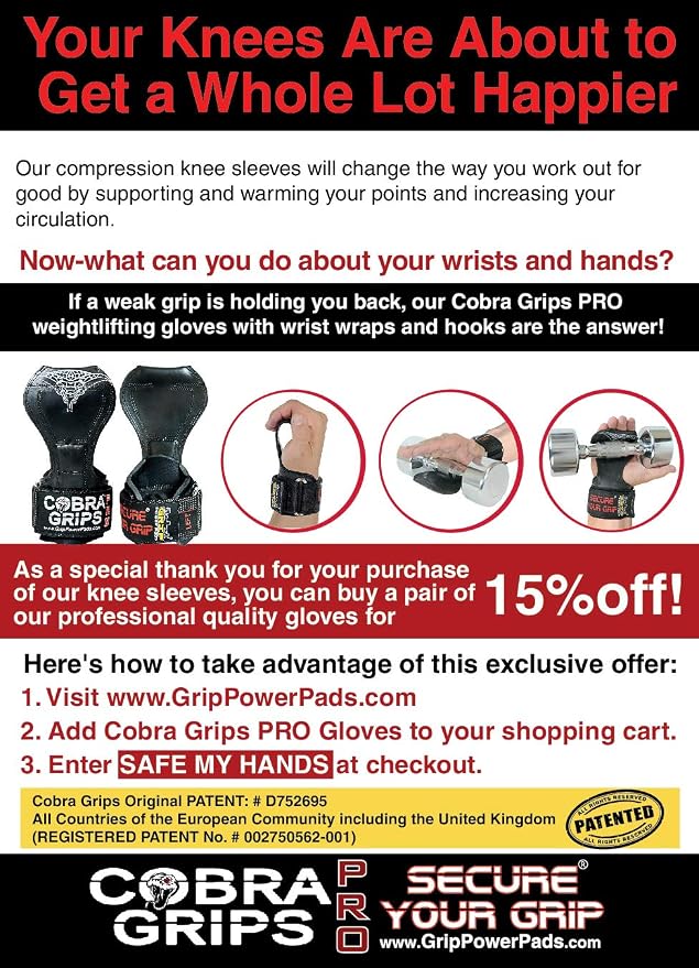 Cobra Grips Weight Lifting Gloves with Adjustable Neoprene Padded Wrist Wraps - Heavy Duty Alternative to Power Lifting Hooks for Deadlifts