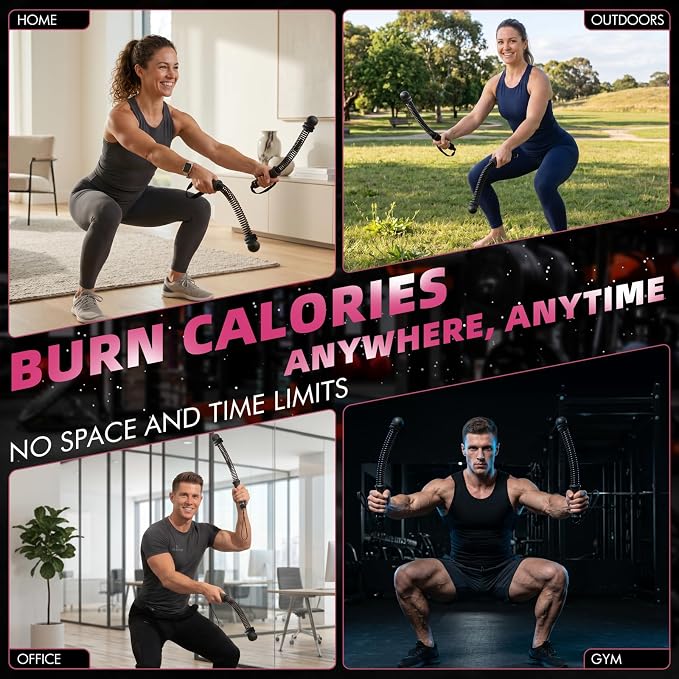 Chillchard Battle Ropes for Home Gym, Weighted Ropeless Battle Ropes | Cordless Battle Ropes with Adjustable Resistance Springs, Portable Home Workout Equipment for HIIT Cardio & Strength Training