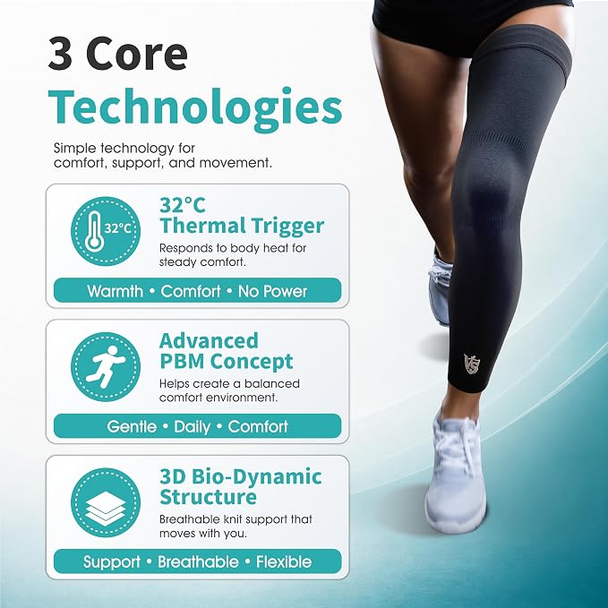 Vital Salveo -Germanium Recovery Compression Sports Full Leg Sleeve Length Thigh Calf Long Knee Sleeve with UV protection Support Single Tight. For Basketball, Arthritis Men and Women (1 PC)-2X-Large