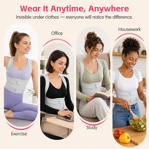 Posture Corrector for Women & Men, Adjustable Full Back Brace Support | Breathable Shoulder Straightener, Spine Support for Upper & Lower Back, Scoliosis & Hunchback Correction, Back Pain Relief