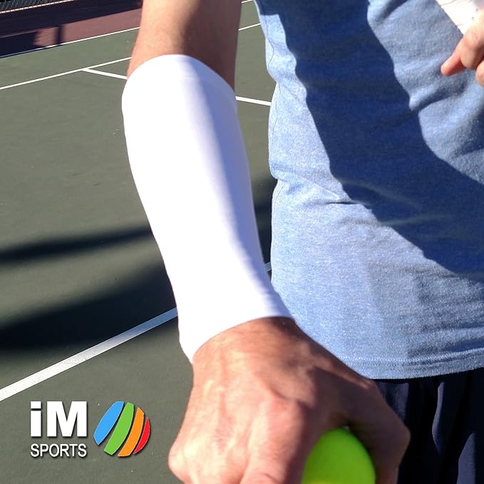 DROP SHOT Tennis Forearm Compression Sleeves + No Logos + U.S. Made - (single tennis forearm sleeve)