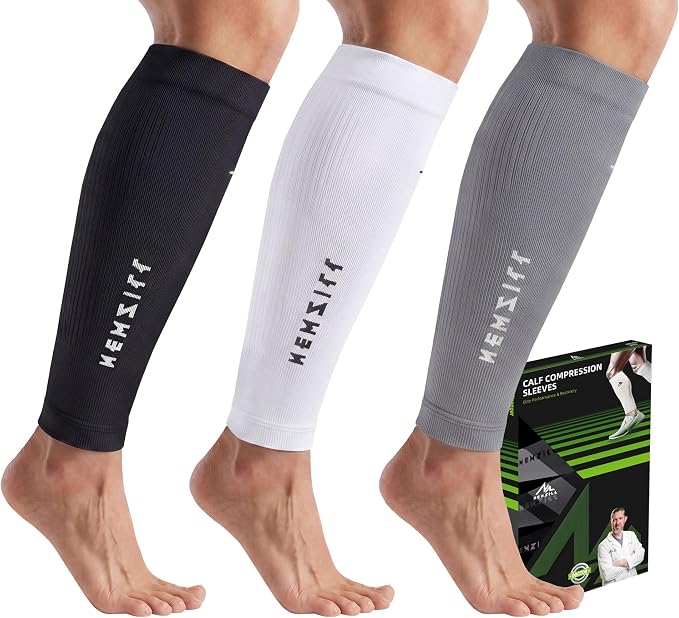 NEWZILL Compression Calf Sleeves (20-30mmHg) for Men & Women Perfect Option to Compression Socks for Running Travel Nursing