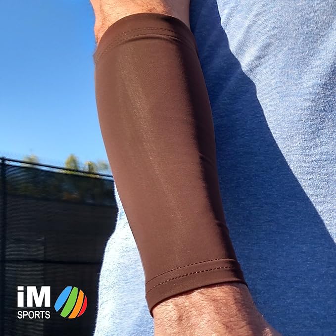 DROP SHOT Tennis Forearm Compression Sleeves + No Logos + U.S. Made - (single tennis forearm sleeve)