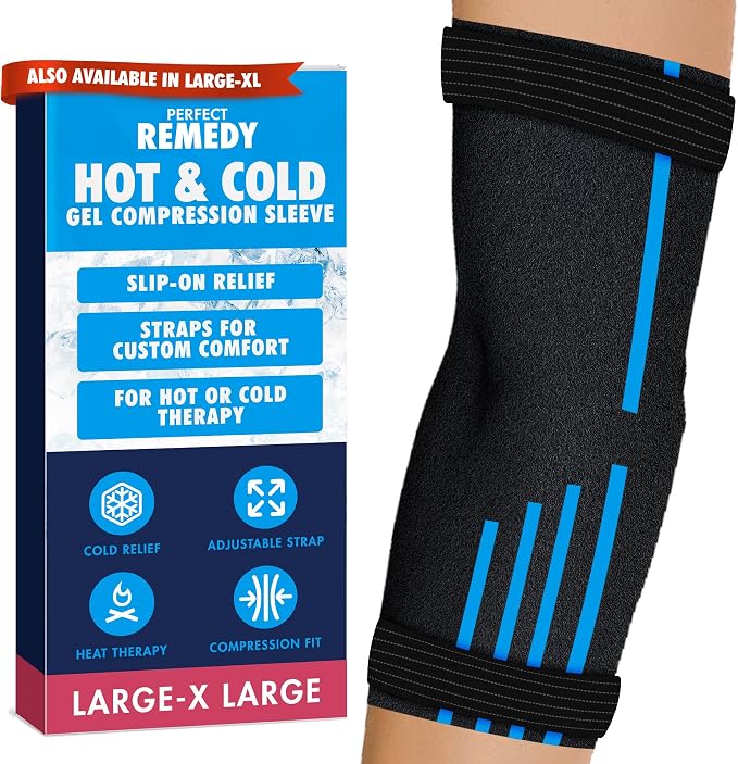 Freeze Sleeve - Hot & Cold Arm Ice Pack Wrap Compression - Tennis Elbow Cold Pack Compression for Support in Injuries - Ice Sleeve for Knee, Elbow (Large-X Large)