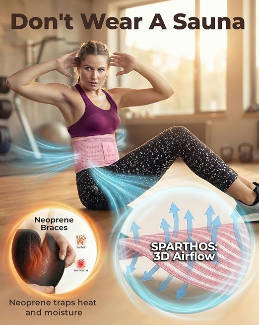 Sparthos Back Brace for Women & Men, Sciatica, Lower Back Pain - Pink-S