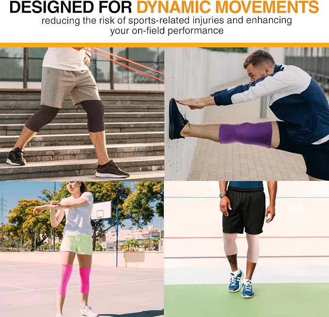 Doc Miller Knee Compression Sleeve Brace for Men & Women | Pair, Best Support for Workout, Running, ACL, Arthritis Pain Relief