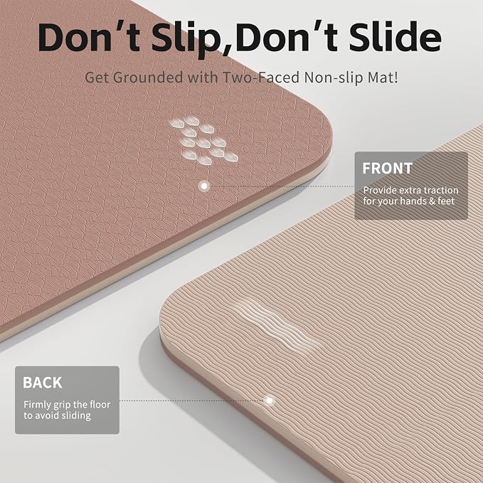 PAIDU Yoga Mat 8mm TPE Non‑Slip Fitness Mat with Strap for Home Workouts | SGS Certified, Odorless, Tear‑Resistant, Unisex, for Yoga, Pilates, Meditation, Home & Gym Workouts