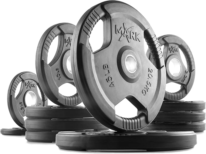 XMark TRI-GRIP Olympic Barbell Sets With The CROWBAR 7' Olympic Bar