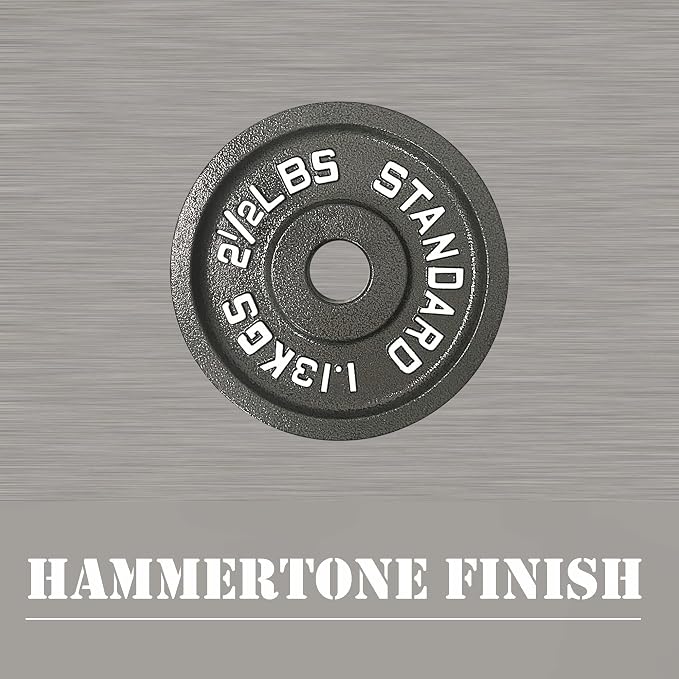 Iron Crush 4 Pack Cast Iron Olympic Weight Plates – Free Weights with 2-inch Hole - Hammertone Finish - for Strength Training & Home Gym