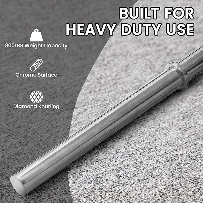 Fitvid Stardard Barbell for Weightlifting and Power Lifting, 300 Pound Capacity