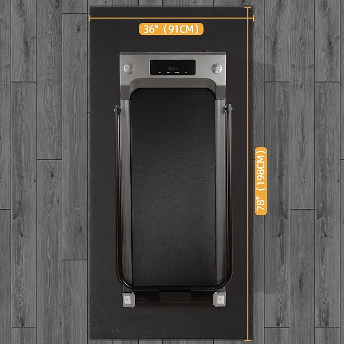 Fitvids High Density 1/4-Inch Thick Gym Equipment Mat, Non-Slip Floor Protection for Heavy Exercise, Treadmill and Bike Mat in Multiple Sizes