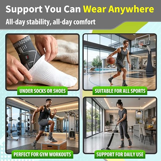 BLITZU Ankle Brace for Men & Women, Foot Compression Sleeve w/Arch Support | Open Toe Socks, Stabilizing Wrap for Torn Ligaments, Sprained Ankle, Achilles Tendonitis, Arthritis, Recovery, Sport, Fitness