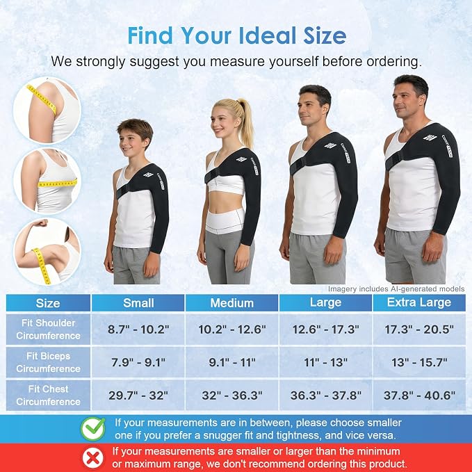 ComfiTECH Reusable Shoulder Arm Ice Pack Wrap for Pitcher & Recovery, S | Flexible Gel Ice Pack for Shoulder & Elbow & Arm Cooling, Adjustable Arm Cold Sleeve for Throwing Athletes & Muscle Comfort