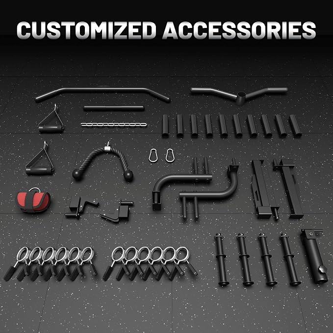 JELENS Smith Machine for Home Gym, Multi-Function M12 Power Cage with Cable Crossover System, Squat Rack with Smith Bar and More Attachment