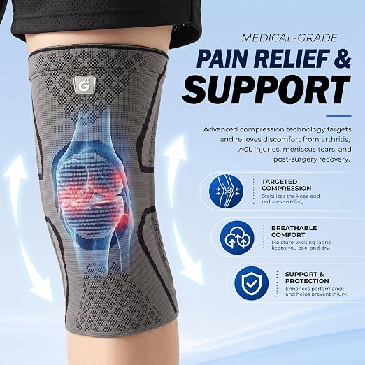 GOOGAH Knee Compression braces 1-Pack - Pain Relief Support for Arthritis, ACL & Meniscus Tears | Breathable Nylon Knee Sleeves for Men & Women | Sizes XXS-2XL