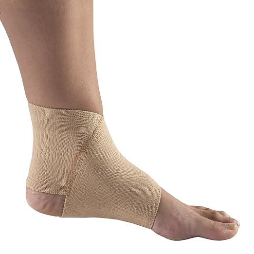 Champion Figure 8 Ankle Support, Light Elastic Compression Brace, Muscle Joint Recovery, Beige, Medium