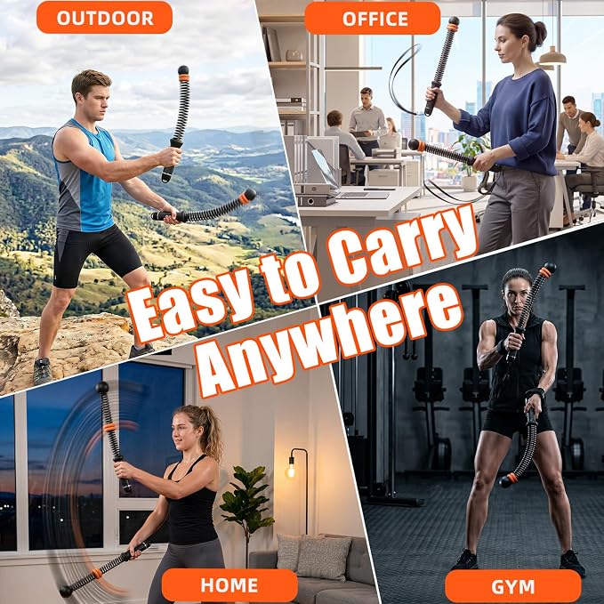 Portable Ropeless Battle Ropes for Home Gym - Weighted Cordless Battle Rope | Full Body Strength Building & HIIT and Cardio Training - Fitness Workout Equipment with Adjustable Resistance for Men & Women