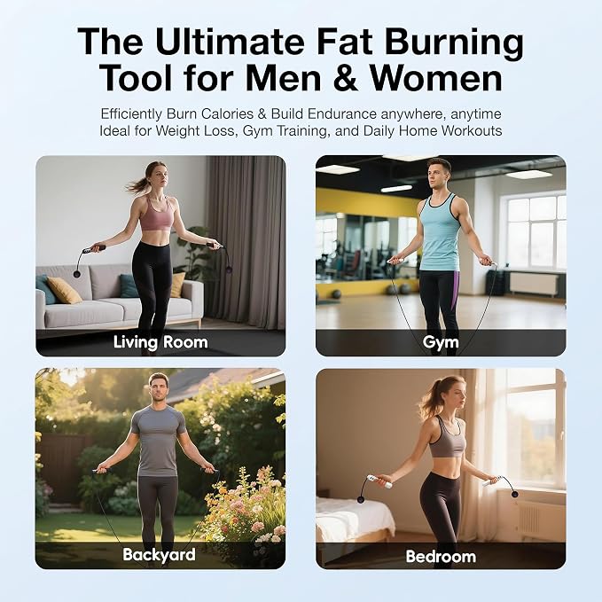 Cordless Gravity Jump Rope, Smart Jump Rope with Counter for Gym, Fat Burning & Calorie Burn, APP Data Analysis, Home Workout Equipment for Women ＆ Men