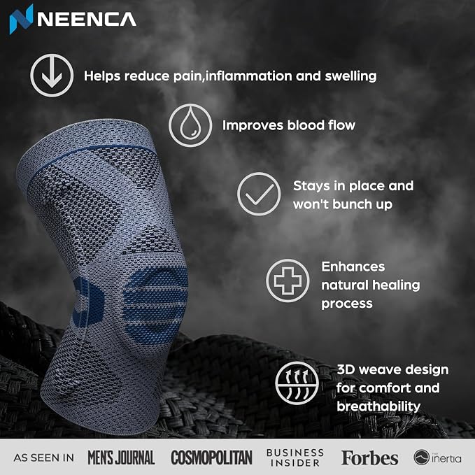 NEENCA Professional Knee Brace, Medical Knee Support for Women & Men Relief | Upgraded Version, Patented Patella Gel Pad & Side Stabilizers, For Knee Pain, Swelling, ACL,PCL, Circulation, Sports, Workout