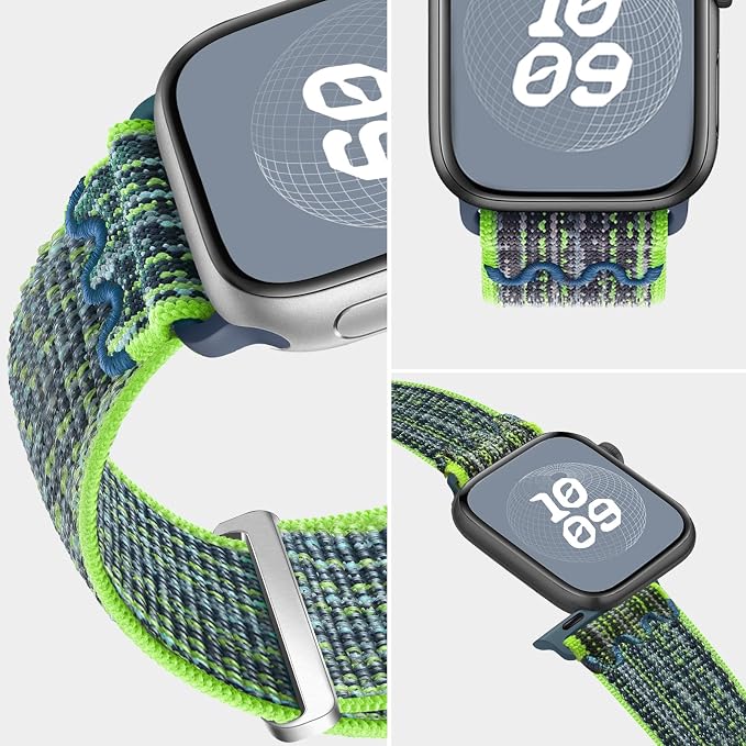 Sport Loop Nylon Band Compatible with Apple Watch Band 38mm 40mm 41mm 42mm 44mm 45mm 49mm Ultra 2 iWatch Series 9 8 7 6 SE 5 4 3 2 1 Strap, Fit for iPhone Watch Band Women Men Stretchy | Nylon Sport Loop Wristband Compatible with Apple Watch Ultra 2 38...