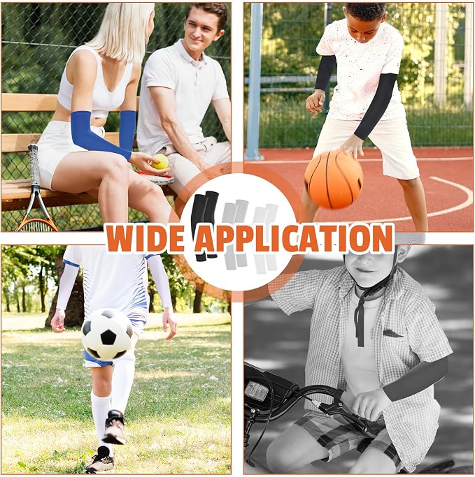 3Pairs Arm Sleeves for Kids, Outdoor Breathable Elastic Ice Sleeve for Youth Basketball Football Baseball Sports