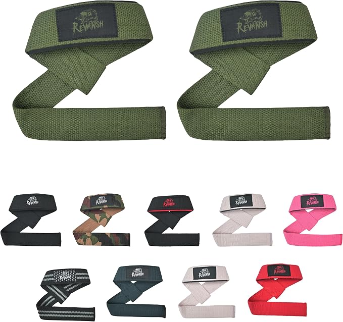 Sports Lifting Wrist Straps for Weightlifting Gym Deadlift and Pull Ups 24 Inch Cotton with 5mm Padded Neoprene and Silicone Grip for Powerlifting Bodybuilding Men Women