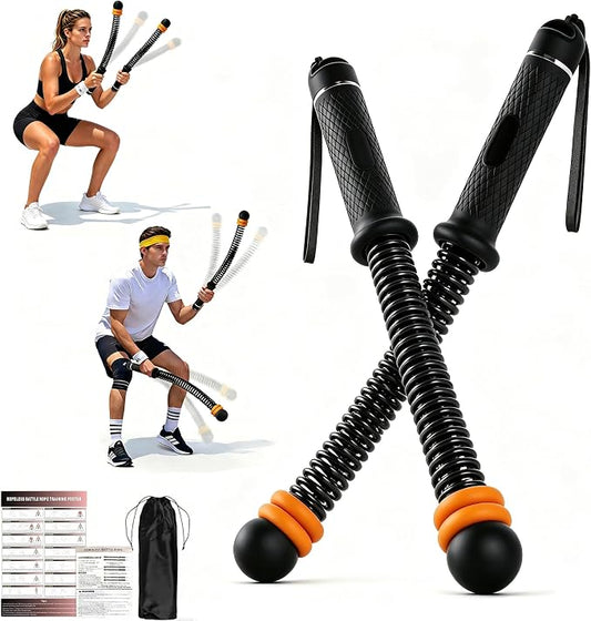 Portable Ropeless Battle Ropes,Adjustable Weights Cordless Battle Ropes,for Home Gym with Storage Bag,Versatile Exercise Equipment,for Low-Impact Workouts Strength and (HIIT),for Men & Women