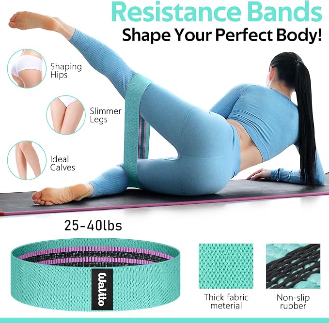 WALITO 8Pcs Barbell Pad Set for Hip Thrust - Squat Pad,Gym Accessories for Women with Bar Bad,Bench Press, with Gym Ankle Straps,Resistance Bands for Working Out,Lifting Strap,Carry Bag