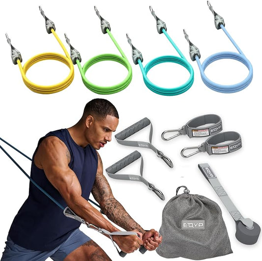 EQYP Power Tube Resistance Bands with Handles – Multi-Pack Exercise Bands for Home Workouts