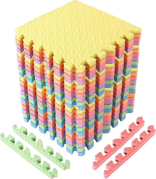 Arrowbash 12x12x1 Inch EVA Thick Interlocking Foam Floor Tiles Puzzle Exercise Mat Foam Mats for Home Gym Pets(Colorful,20)