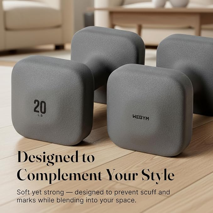 WeGym Square Dumbbells for Home Gym, Hand Weights for Strength Training