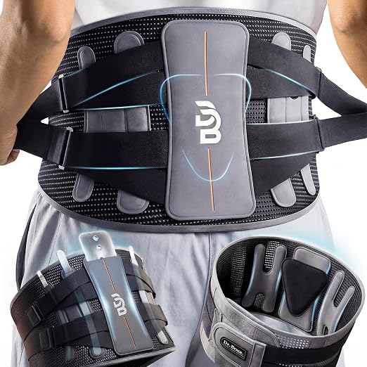 DR. BRACE® Lower Back Brace for Men & Women for Lower Back Pain Relief, Revolutionary Versatile Splints System & Removable Lumbar Pad, Adjustable & Breathable Back Support Brace