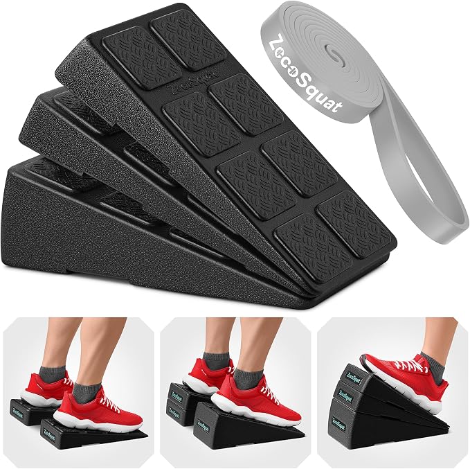 Squat Wedge Block Set of 3/5 - 960 LBS Capacity - Slant Board for Calf Stretching with 5 Stackable Angles - Calf Stretcher Slant Board - Workout Equipment - EPP Material for Exercise Equipment & Physical Therapy