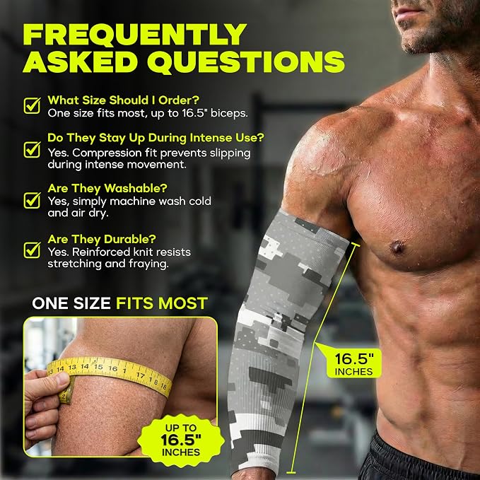 ARMORAY Arm Sleeves for Men and Women - UV Sun Protection Cooling Compression - Tattoo Cover Up Sleeve for Daily Wear & Work