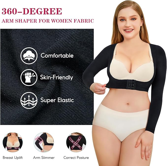 LODAY Upper Arm Shaper for Women Faja Post Surgery Slimming Compression Sleeves Shapewear Tops