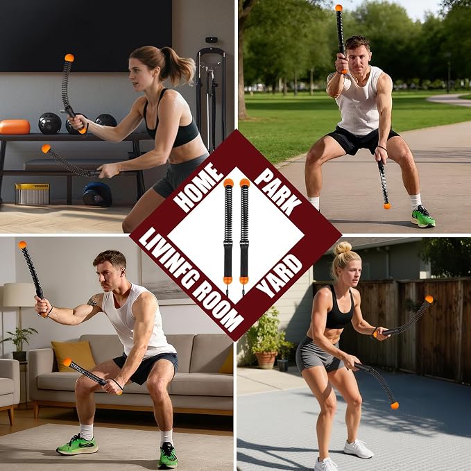 Weighted Ropeless Battle Ropes, Portable Cordless Battle Ropes with Poster | Heavy Duty Portable COCTN Battle Ropes for Strength Building, Cardio Fitness, Workout Equipment for Low-Impact Workout