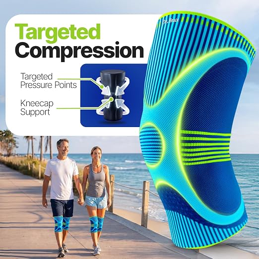 DR. BRACE Elite Compression Knee Brace for Women & Men, (2-Pack) Knee Support Compression Sleeve, Workout Sports Knee Braces for Meniscus Tear, ACL & Arthritis Pain Relief - Check Size Guide Video (Zeus, X-Large)