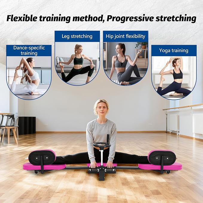 EVERYAMTE Leg Stretcher, Heavy Duty Steel Split Machine for Flexibility Training, 300LBS Leg Stretch Machine, Durable and Easy to Install Home Stretching Equipment, Improve Flexibilit